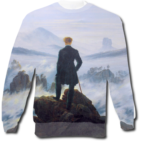 1818 - "Wędrowiec nad morzem mgły" obraz olejny Caspara Davida Friedricha :  Koszulki - sklep Sztuka Nośna