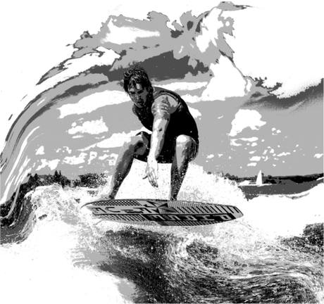 Nadruk Surfer Full Print - Przód