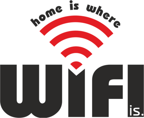 Nadruk home is where wifi is - Przód