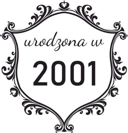 Nadruk urodzona w 2001 - Przód