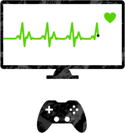 Nadruk Męska Gamer Heartbeat - Przód