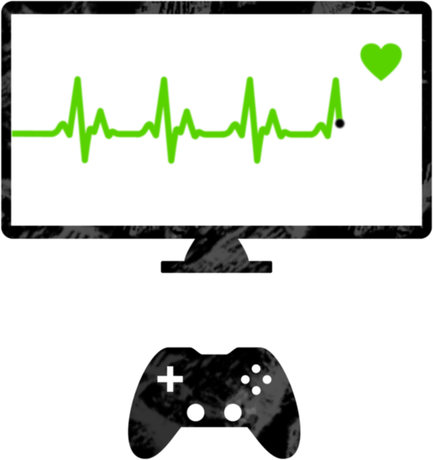 Nadruk Damska Gamer Heartbeat - Przód