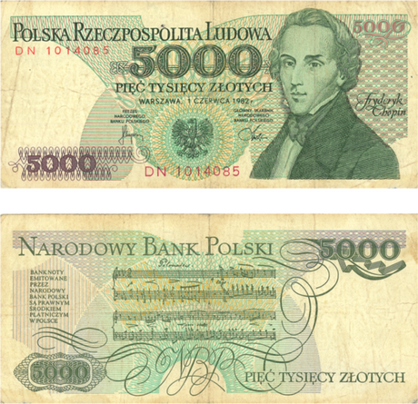 Nadruk 5000 złotych - Przód