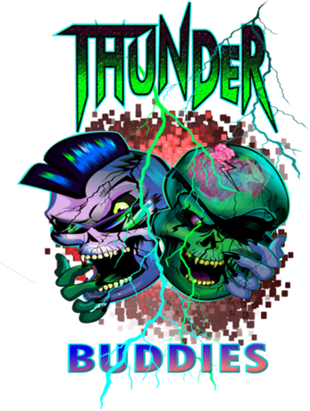 Nadruk thunder buddies - Przód