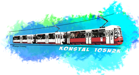 Nadruk Tramwaj - Konstal 105N2k - Przód