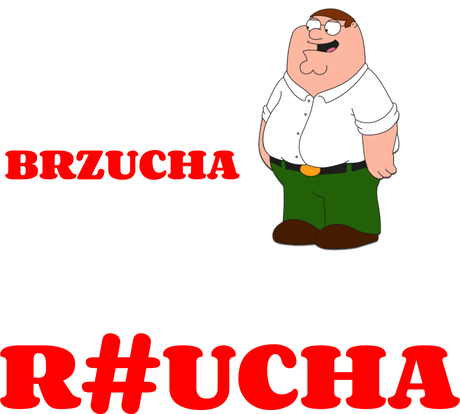 Nadruk Z napisem kto nie ma brzucha ten kiepsko r#ucha - Przód