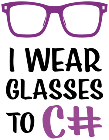 Nadruk I wear glasses to C# - Przód