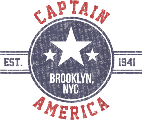 Nadruk Marvel Captain America Vintage Est1941 Star Badge - Przód