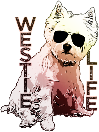 Nadruk 104cm - 164cm Westie Life - Przód