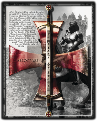 Nadruk Templars of steel (dark) - Przód