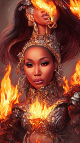 Nadruk Nicki Minaj fantasy abstract Portrait #10 - Przód