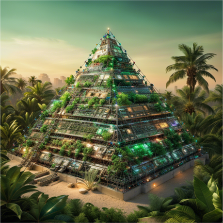 Nadruk Symbioza Elektroniki z Naturą - Egipska Piramida - Przód