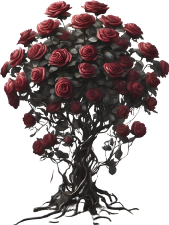 Nadruk Róża - drzewko Bonzai - Przód