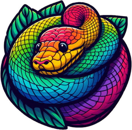 Nadruk damska z kolorowym wężem - Przód